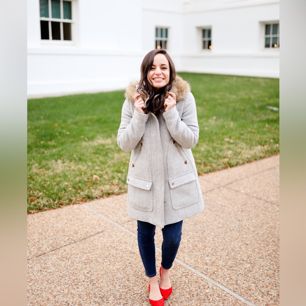 Jcrew Stadium Nello Gori Coat with faux fur hood - Picture 10 of 12